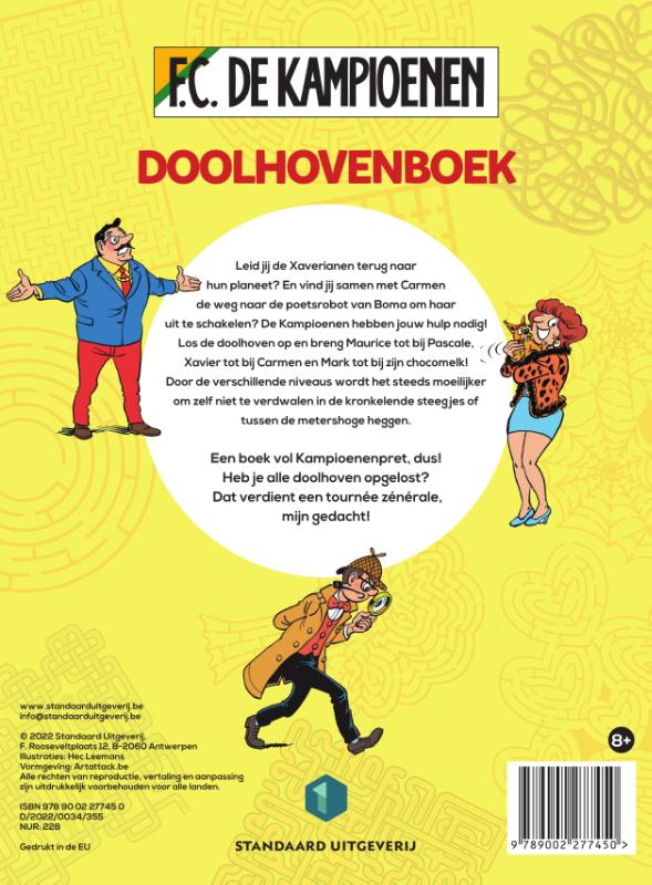 Achterkant van F.C. De Kampioenen Doolhovenboek
