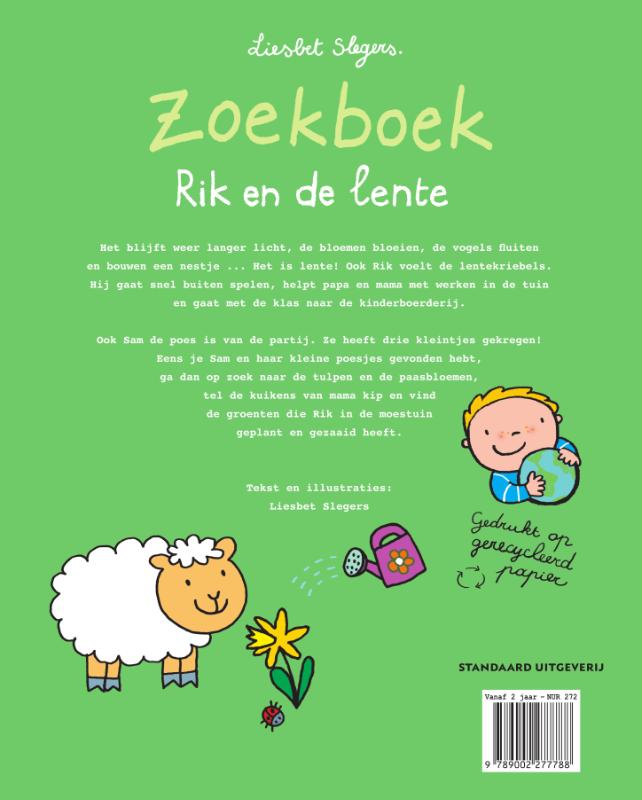 Achterkant van Zoekboek Rik en de lente