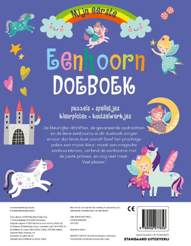 Achterkant van Mijn eerste Eenhoorndoeboek