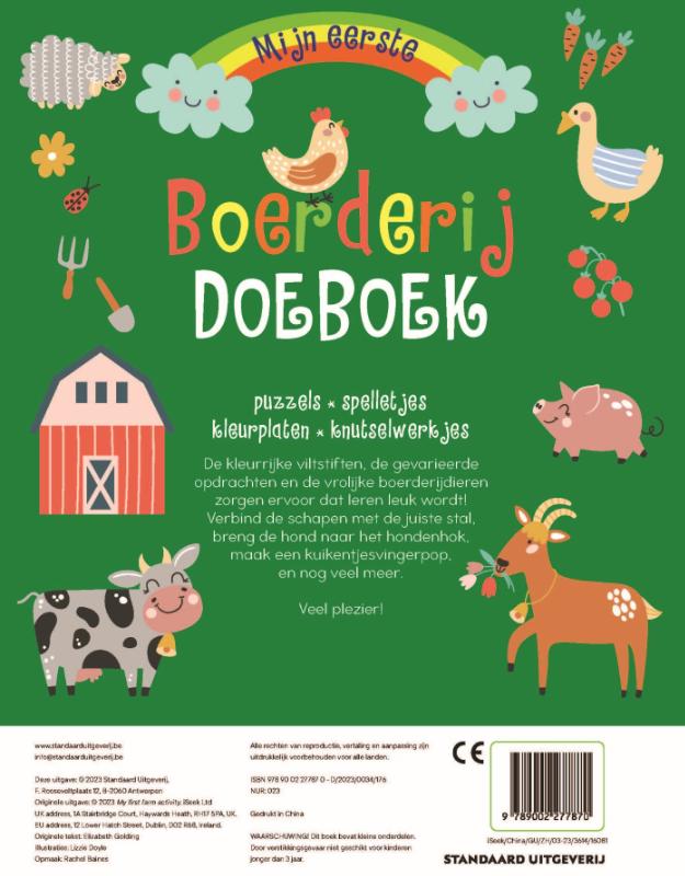 Achterkant van Mijn eerste boerderij doeboek