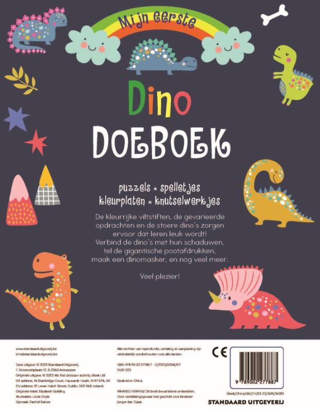 Achterkant van Mijn eerste dino doeboek met stiften