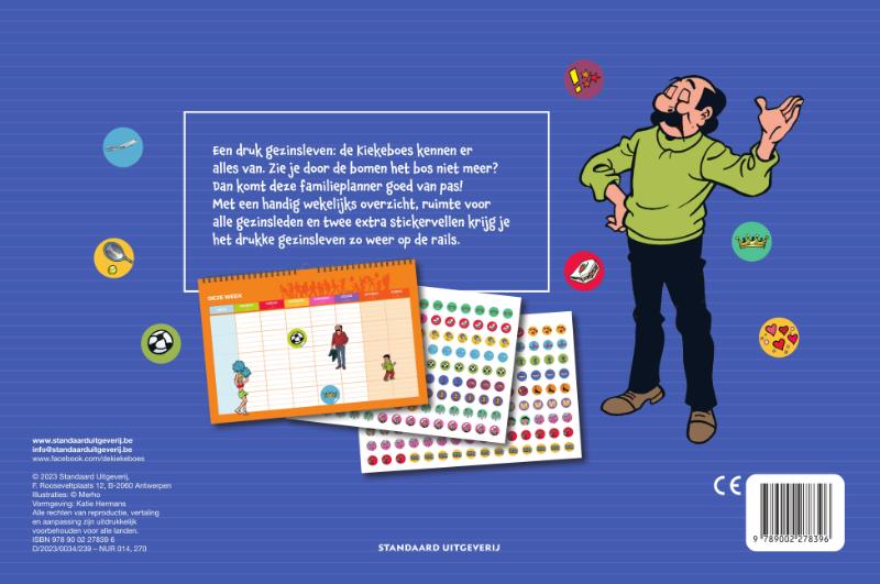Achterkant van De Kiekeboes Familieplanner