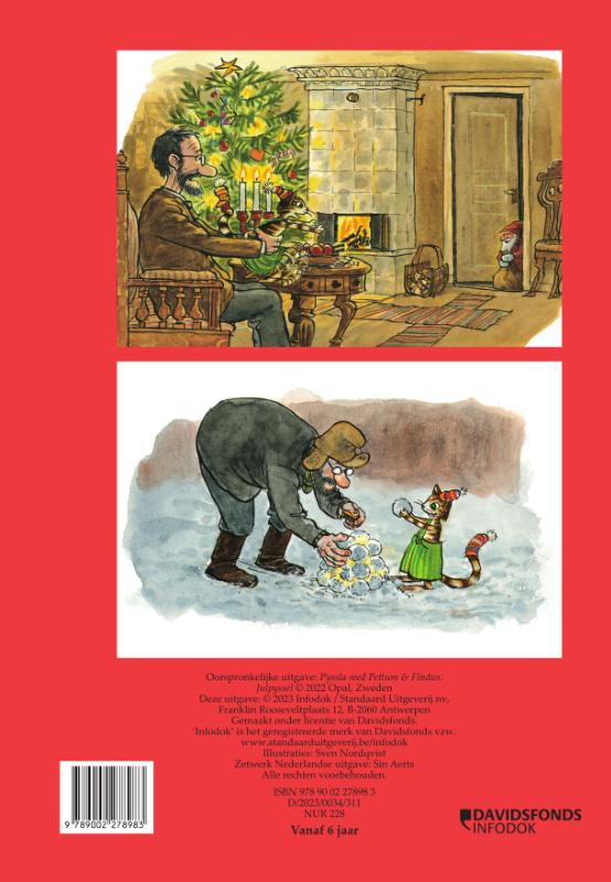 Achterkant van Pettson en Findus Kerstspelletjes