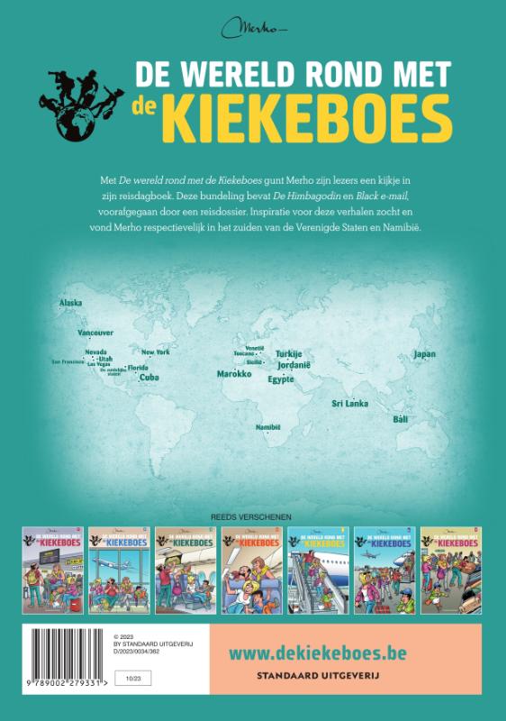 Achterkant van De wereld rond met de Kiekeboes