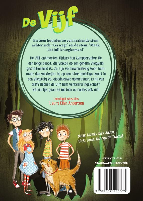 Achterkant van De Vijf en de verdwenen piloot