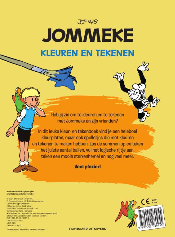 Achterkant van Jommeke Kleuren en tekenen