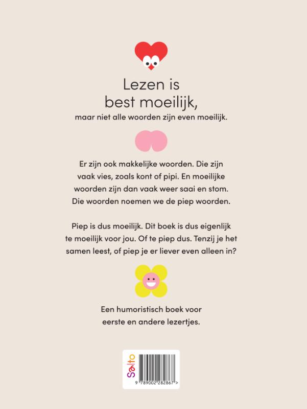 Achterkant van Dit boek is te piep voor jou
