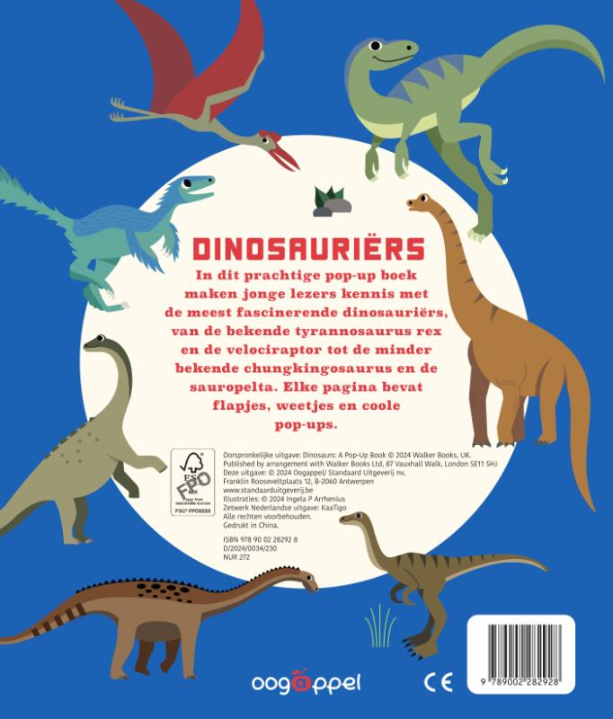 Achterkant van Dinosauriërs Een pop-upboek