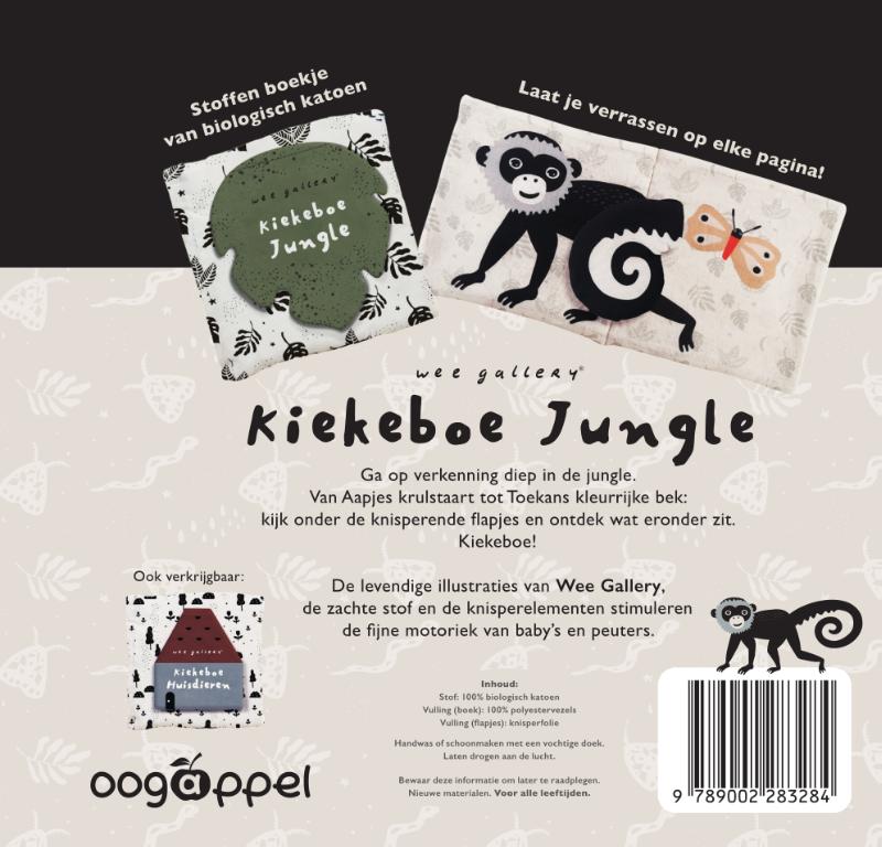 Achterkant van Wee Gallery Kiekeboe Jungle (stoffen boekje)
