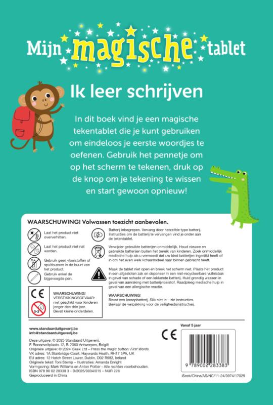 Achterkant van Mijn magische tablet: Ik leer schrijven