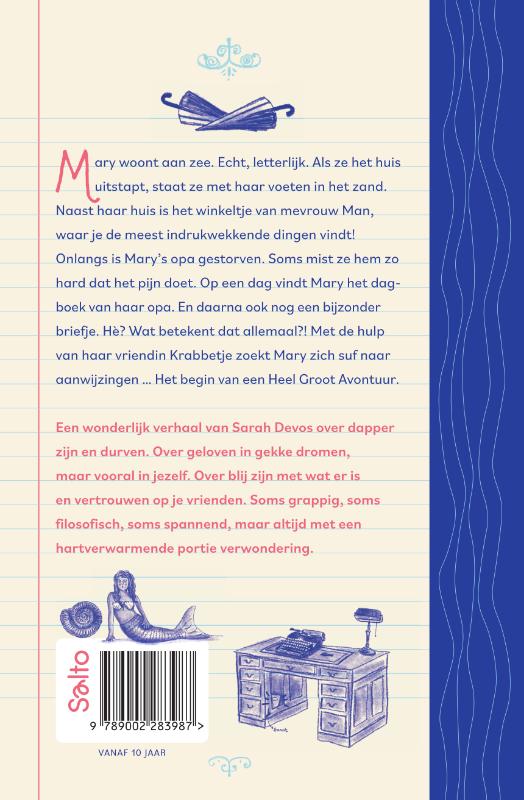 Achterkant van Mary - Meisje van de zee