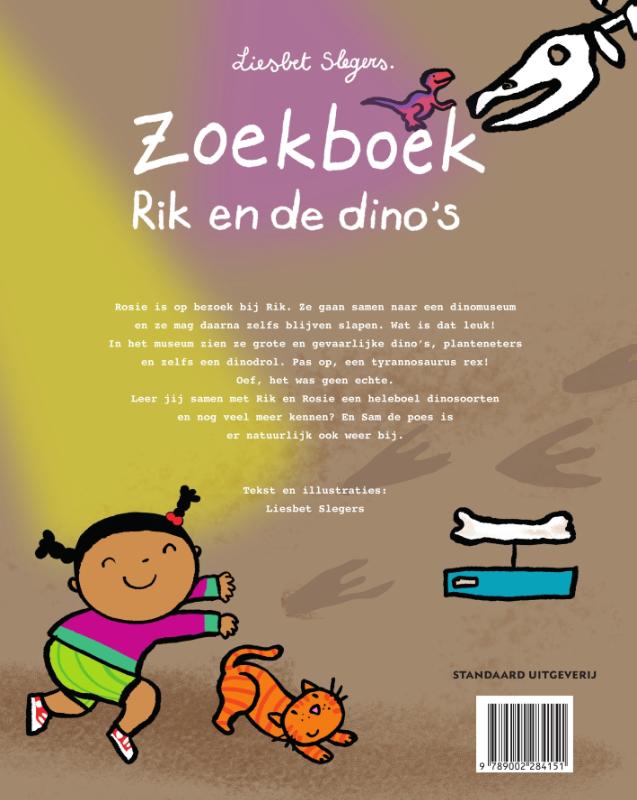 Achterkant van Zoekboek Rik en de dino's