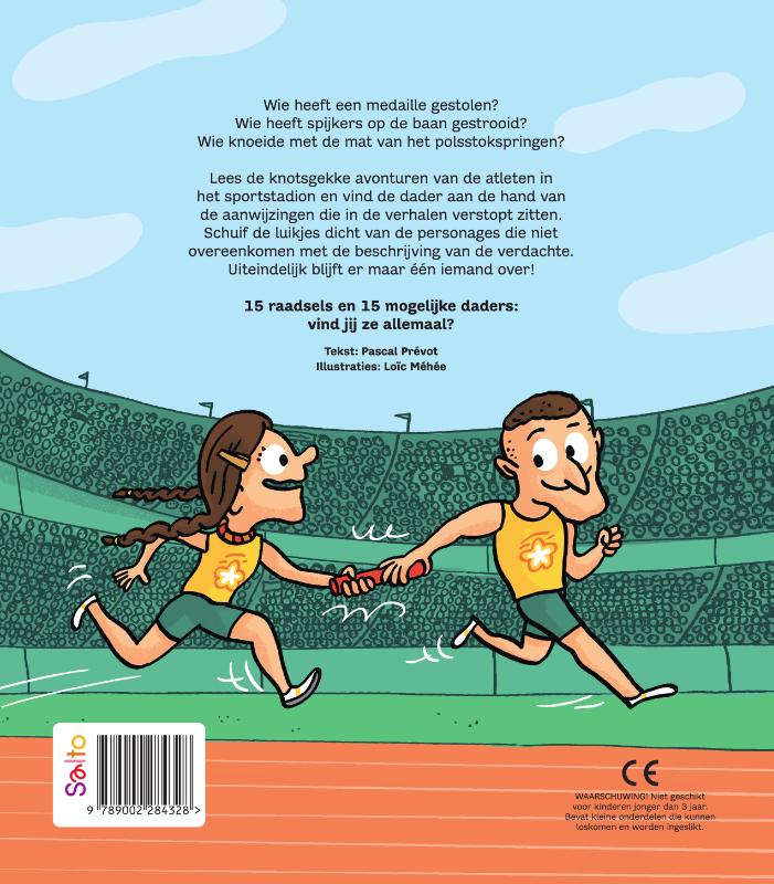 Achterkant van Wie heeft het gedaan? In het stadion