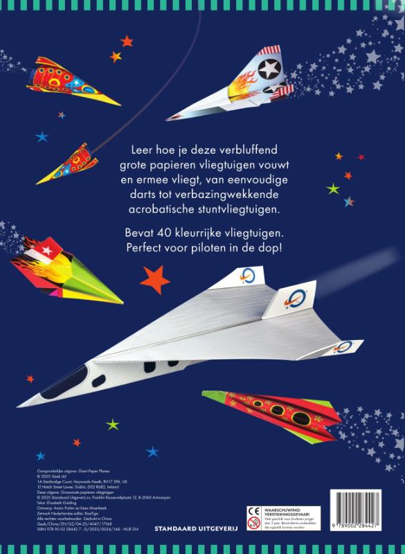 Achterkant van Grooooote papieren vliegtuigen