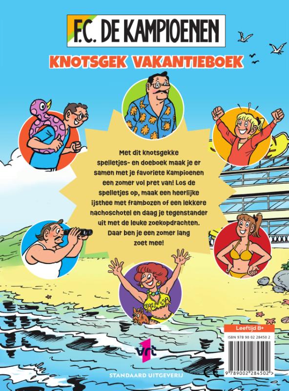 Achterkant van Knotsgek vakantieboek