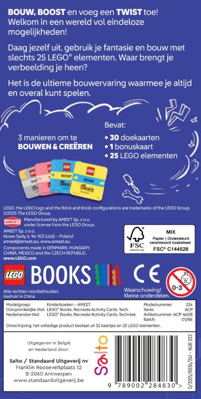 Achterkant van Lego ReCreate Activity Cards: Techniek