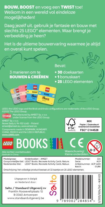 Achterkant van Lego ReCreate Activity Cards: Natuur