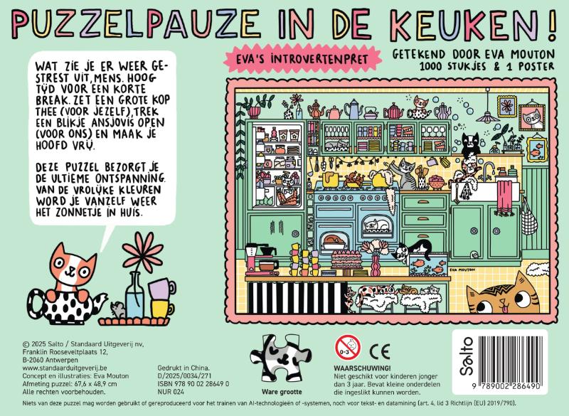 Achterkant van Eva's introvertenpret: Puzzelpauze in de keuken