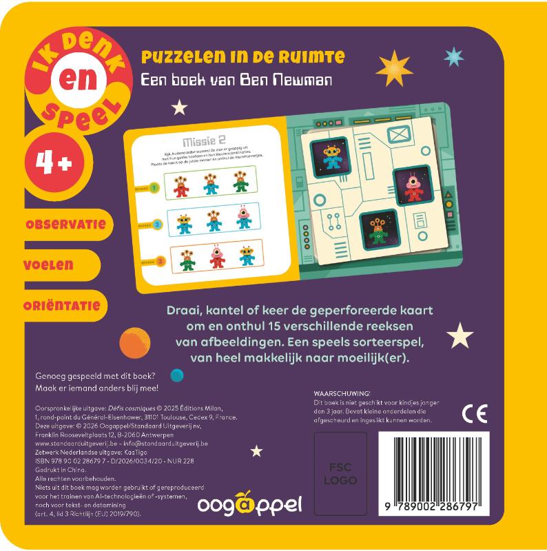 Achterkant van Puzzelen in de ruimte