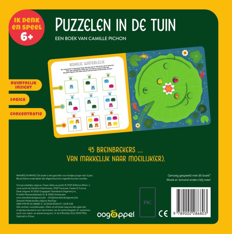 Achterkant van Puzzelen in de tuin
