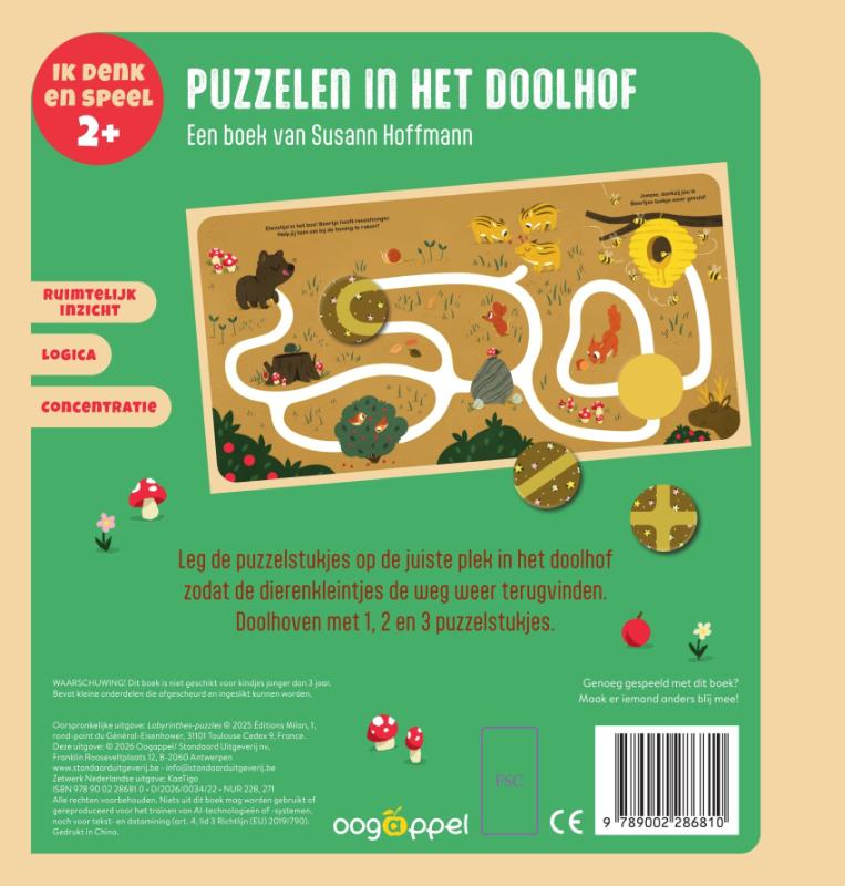 Achterkant van Puzzelen in het doolhof