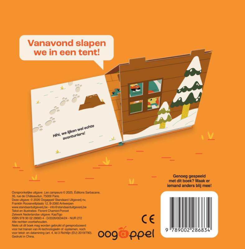Achterkant van We slapen in een tent
