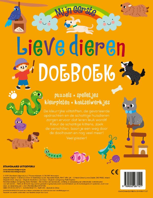 Achterkant van Mijn eerste doeboek Lieve dieren