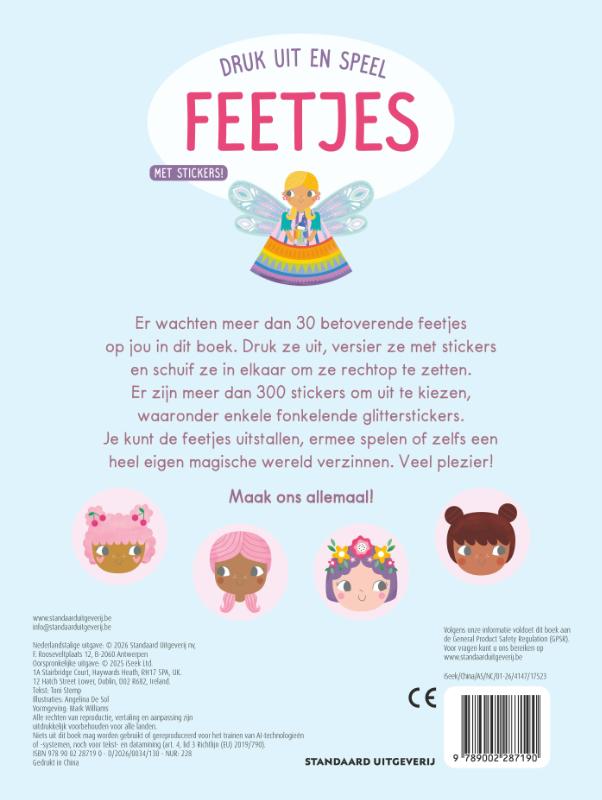 Achterkant van Druk uit en speel: Feetjes