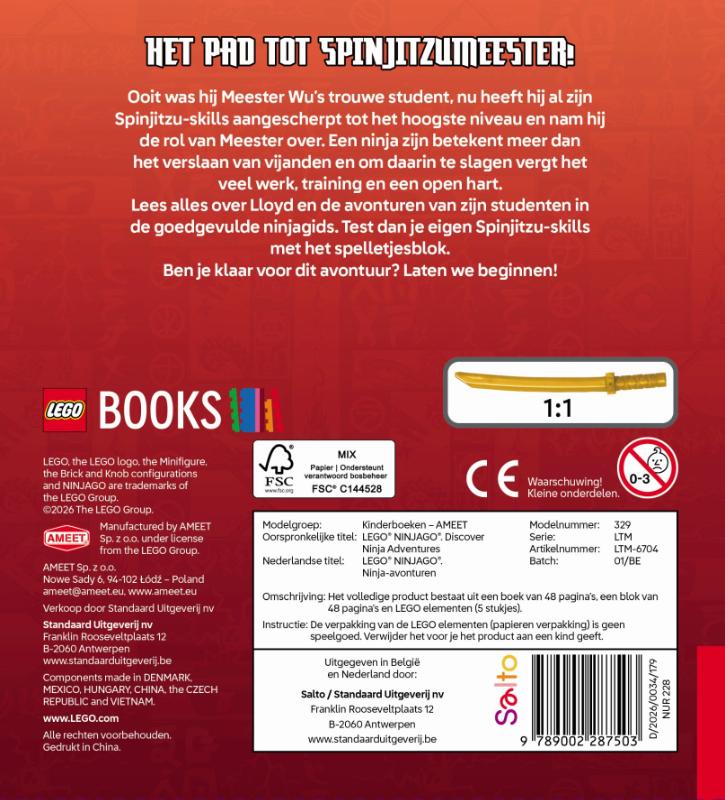 Achterkant van LEGO® NINJAGO. Ninja-avonturen