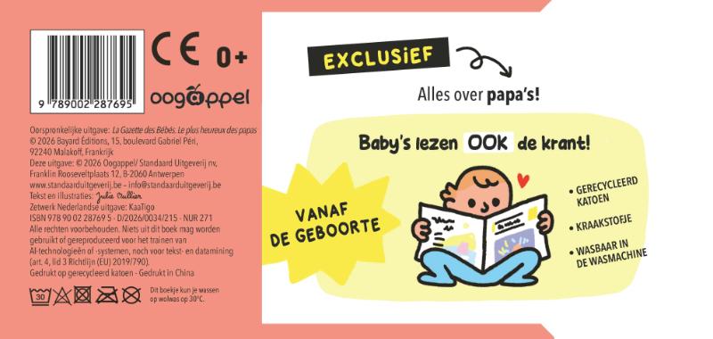 Achterkant van De babykrant: Mijn papa is de beste