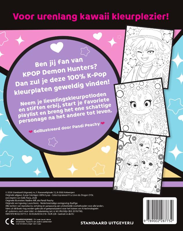 Achterkant van K-Pop fandom kleurboek