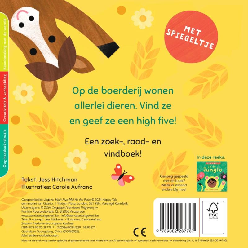 Achterkant van High five! Op de boerderij