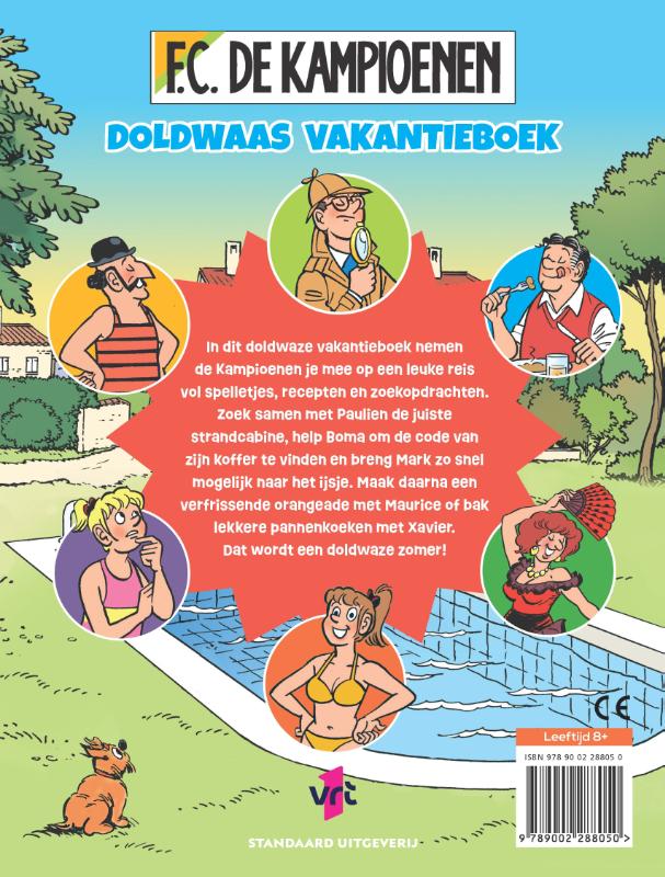 Achterkant van Doldwaas vakantieboek