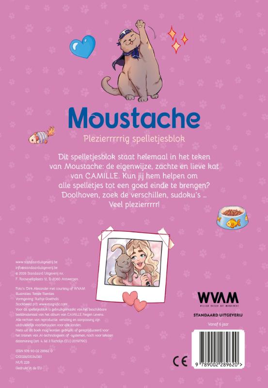 Achterkant van Moustache plezierrrrrig spelletjesblok