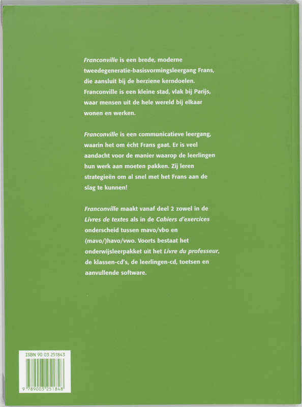 Achterkant van Cahier d'exercices