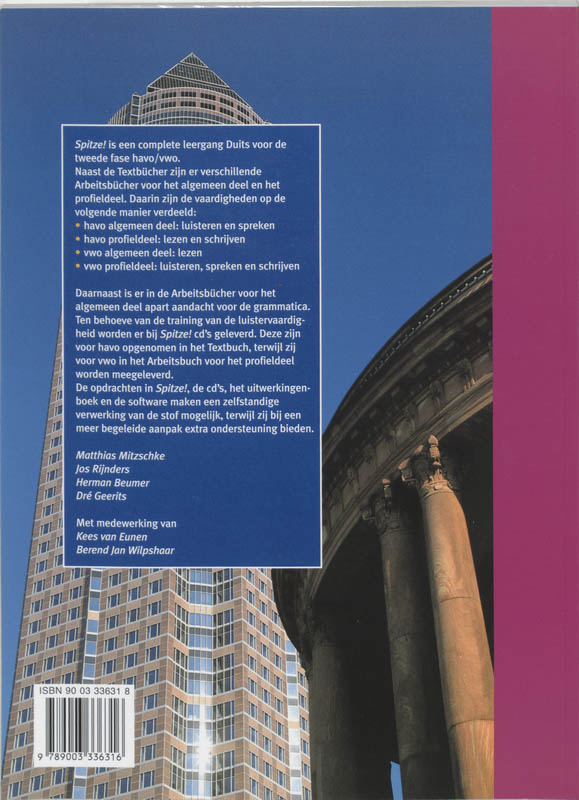 Achterkant van Textbuch