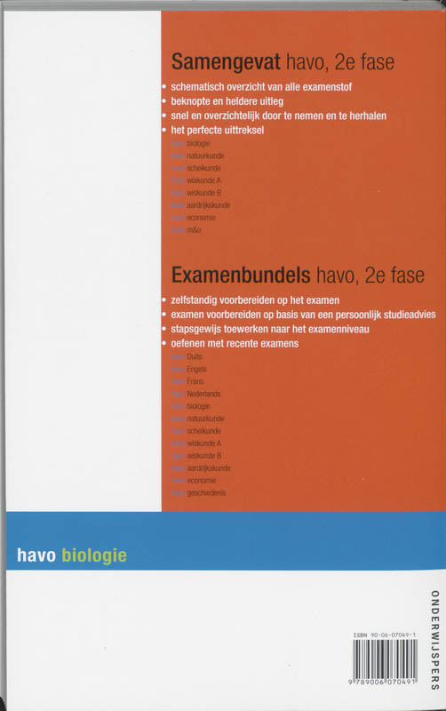 Achterkant van Biologie
