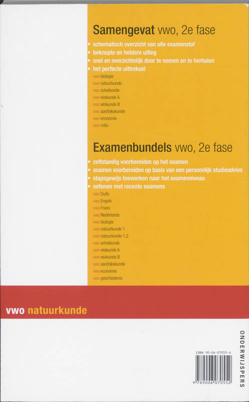 Achterkant van Samengevat VWO Natuurkunde 2e fase