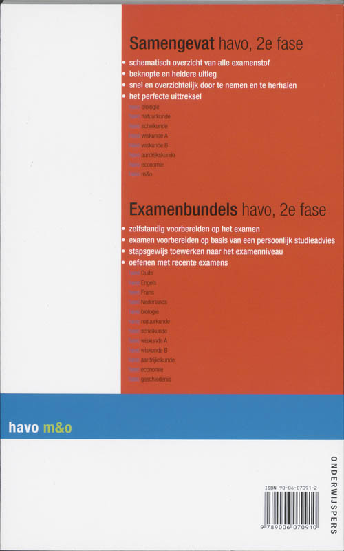 Achterkant van Management & organisatie