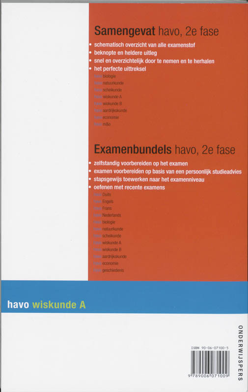 Achterkant van Wiskunde A