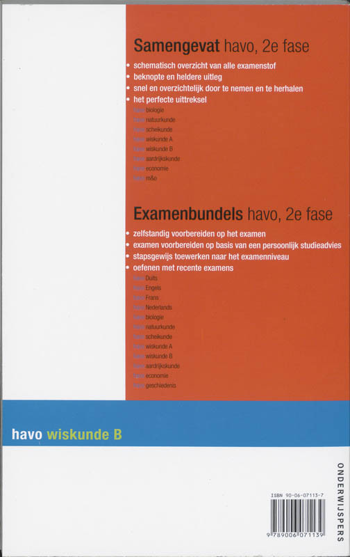 Achterkant van Wiskunde B
