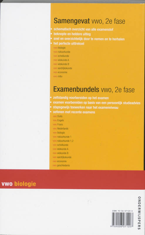 Achterkant van Biologie 2005/2006