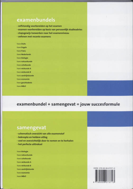 Achterkant van Havo Natuurkunde