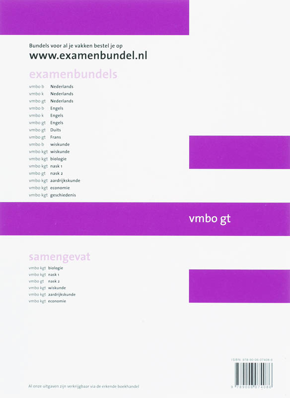 Achterkant van Vmbo-GT 2007/2008