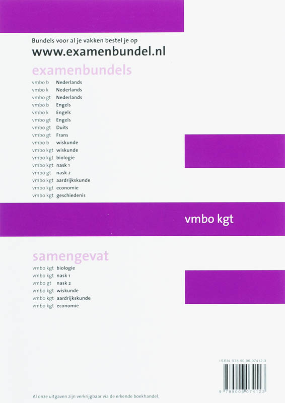 Achterkant van Vmbo-Kgt 2007-2008