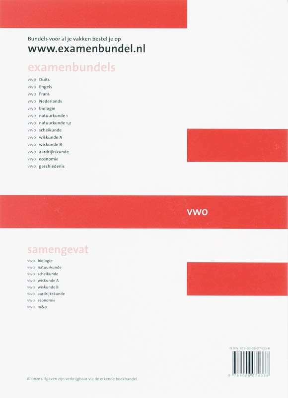 Achterkant van VWO