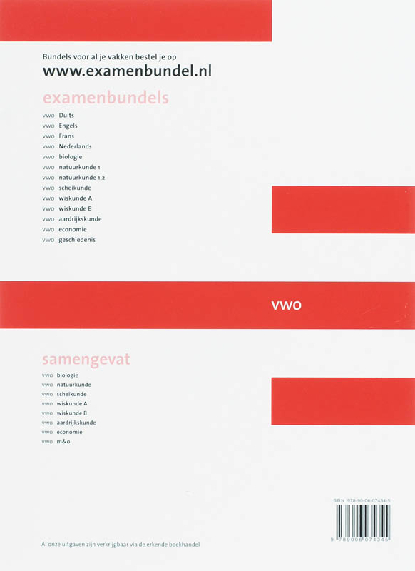 Achterkant van Duits vwo