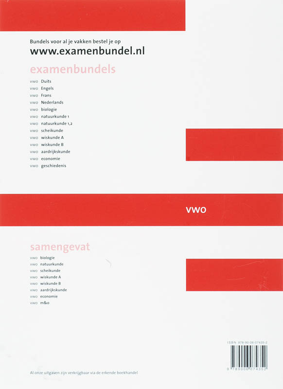 Achterkant van VWO