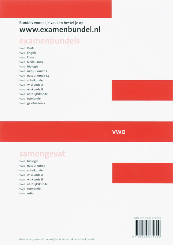 Achterkant van VWO