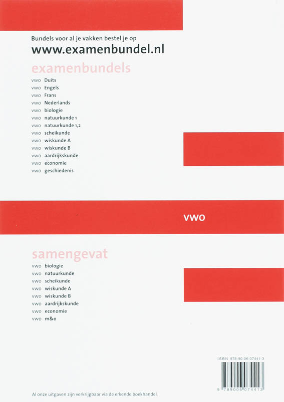 Achterkant van VWO